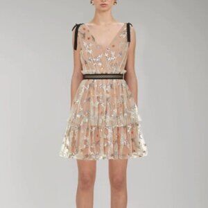NWT Self-Portraint Star Embellished Mini Tiered Dress